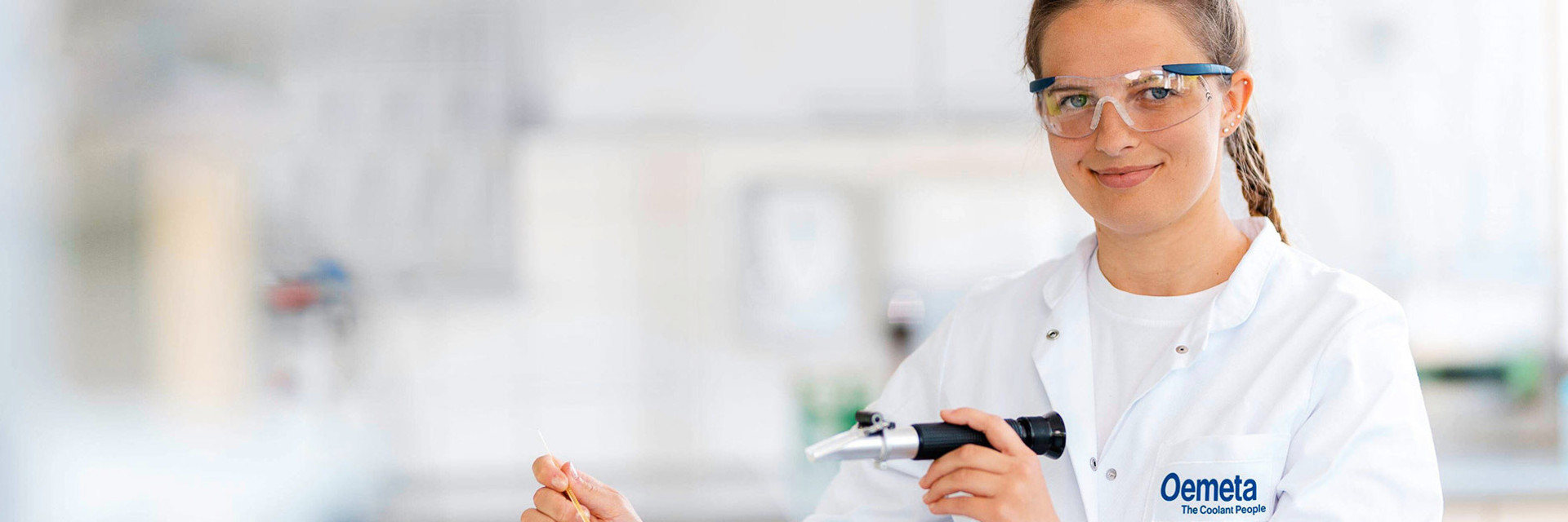 Female trainee in a laboratory